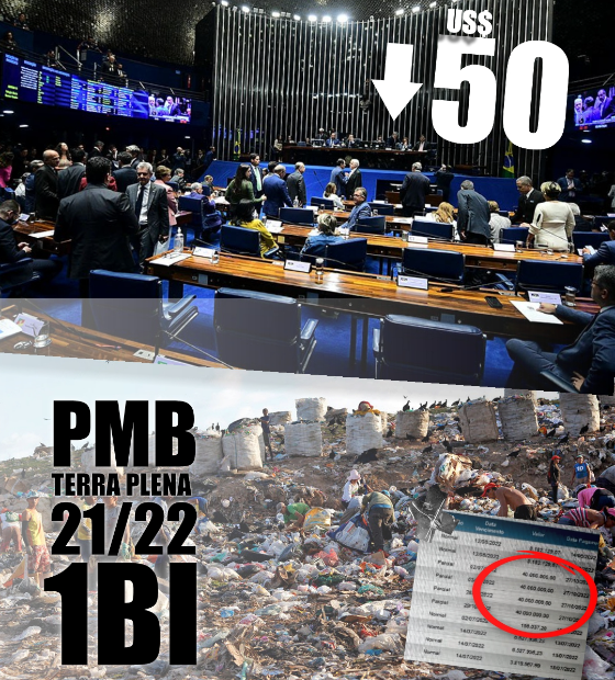 Brasília 2024: Senado aprova taxação de compras até 50 dólares. Belém 2021 e 2022: PMB paga cerca de 1 bilhão à Terraplena.