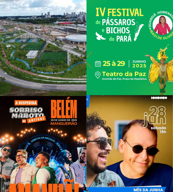 Agenda Cultural O Amazônico: Parque da Cidade, Festival dos Pássaros e shows gratuitos para o final de semana.