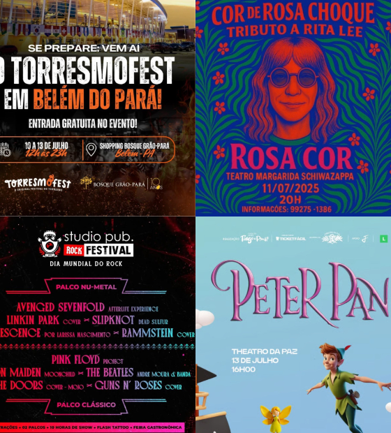 Agenda cultural O Amazônico: Rita Lee, rock, culinária, jogos, espetáculos e muito mais em Belém!