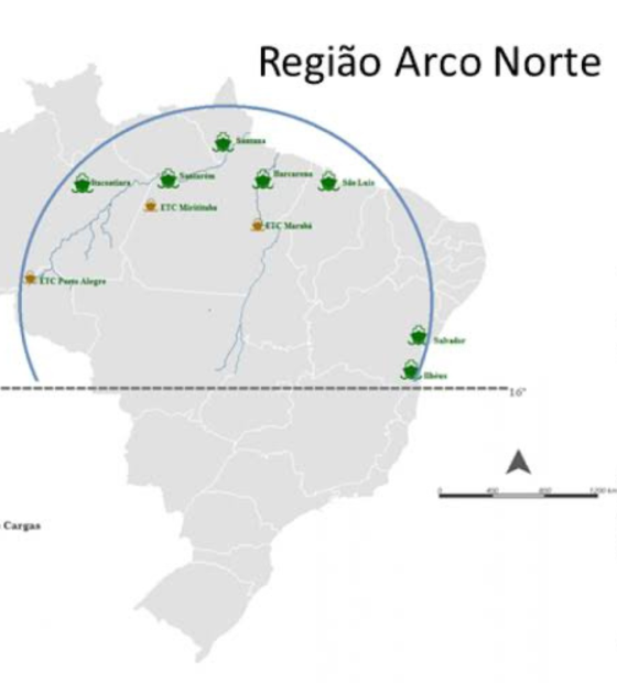 Escoamento de grãos pelo Arco Norte é prejudicado pela seca