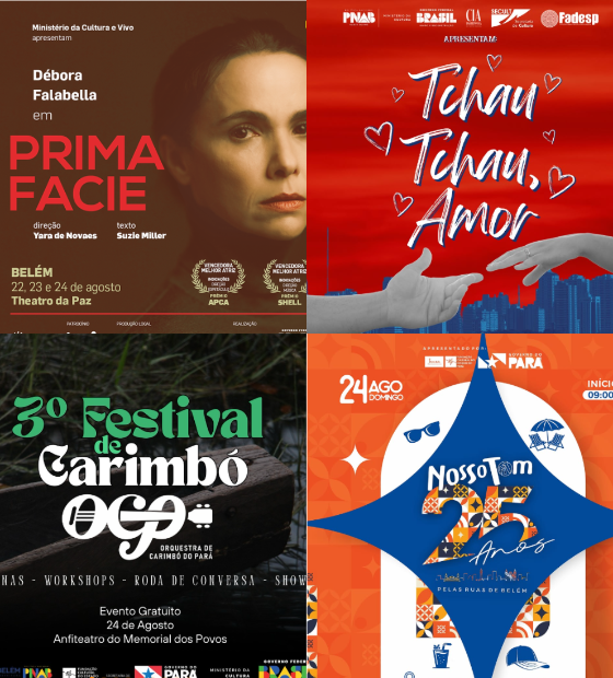 Agenda Cultural O Amazônico: peças nacionais e regionais, festival de carimbó e muito samba neste final de semana em Belém.