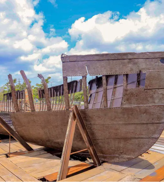 Embarcação encontrada nas obras da Doca está em restauração para ser exibida ao público 