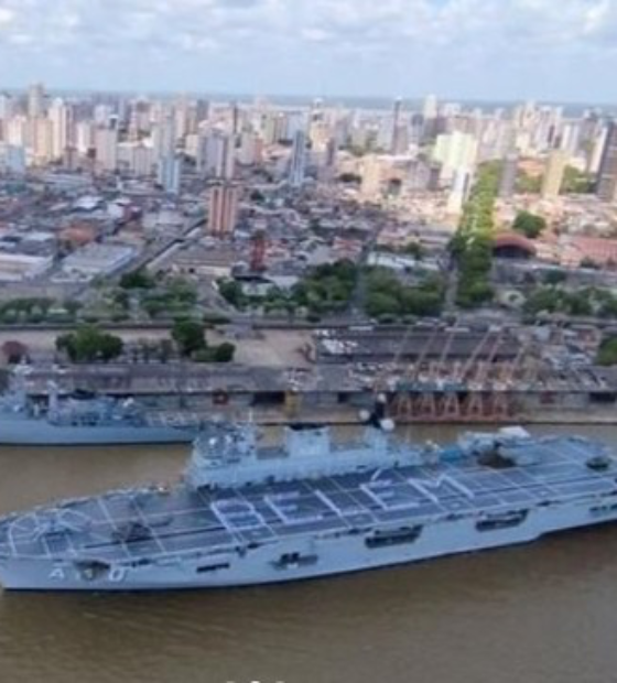Maior navio de guerra da América Latina atraca em Belém para visitação 