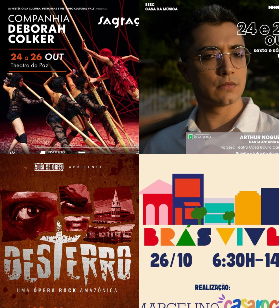 Agenda Cultural O Amazônico: espetáculos de dança, música, ópera rock e mais neste final de semana em Belém.