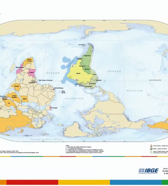 IBGE coloca o Pará no centro do mundo em novo mapa 