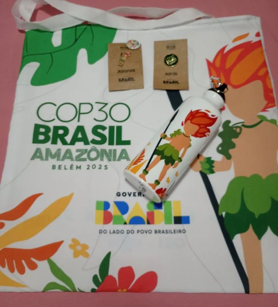 Brindes da COP 30 são vendidos por mais de 400 reais na internet
