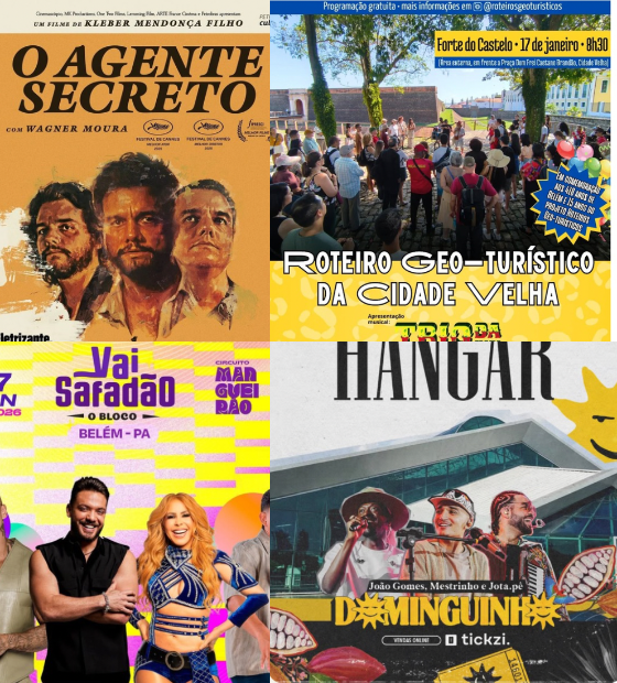 Agenda Cultural O Amazônico: cinema, shows, passeios e muito mais neste final de semana em Belém.