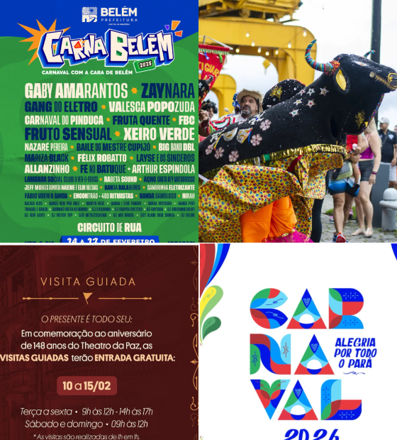 Agenda Cultural O Amazônico: programações especiais de Carnaval em Belém.