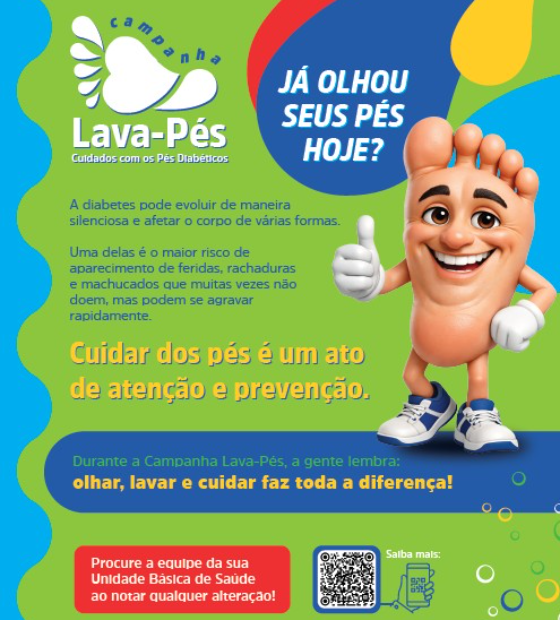 Começa hoje: Campanha Lava-Pés mobiliza o país para prevenir complicações da diabetes.