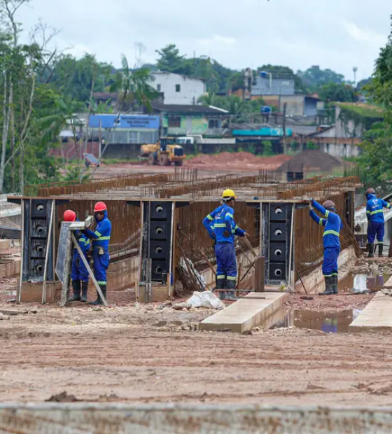 Obras da primeira ponte que vai interligar Belém e Ananindeua atingem 60 por cento, diz Secretaria de Infraestrutura