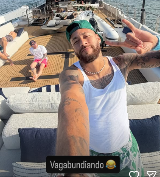 Neymar ironiza declaração de presidente do Remo com foto em barco: “Vagabundiando”