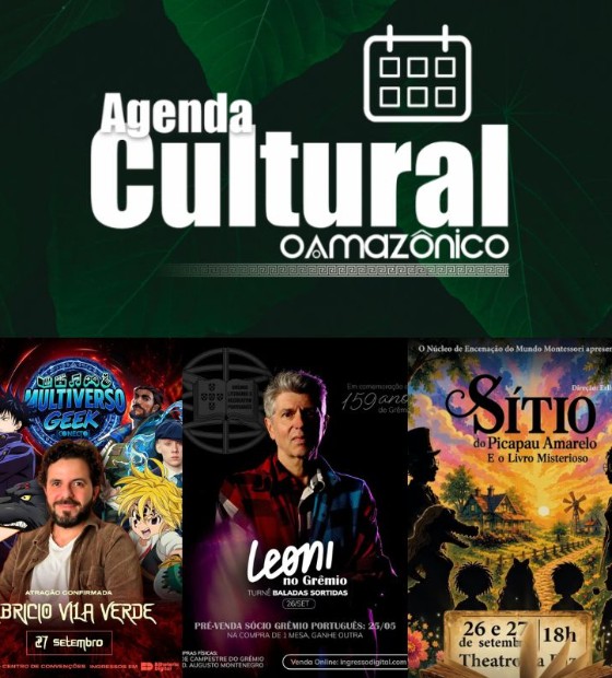 Agenda Cultural O Amazônico: MAZ ao Pôr do Sol, Leoni e Luzir Era Disco são destaques em Belém